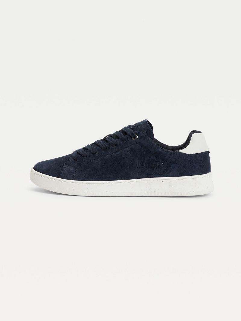 Férfi Tommy Hilfiger Velúr cupsole Sneaker Sötétkék | HU 1416SGL